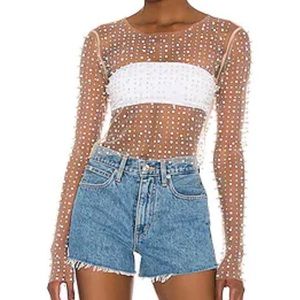 Beach Bunny Revolve Pearl Mesh Top